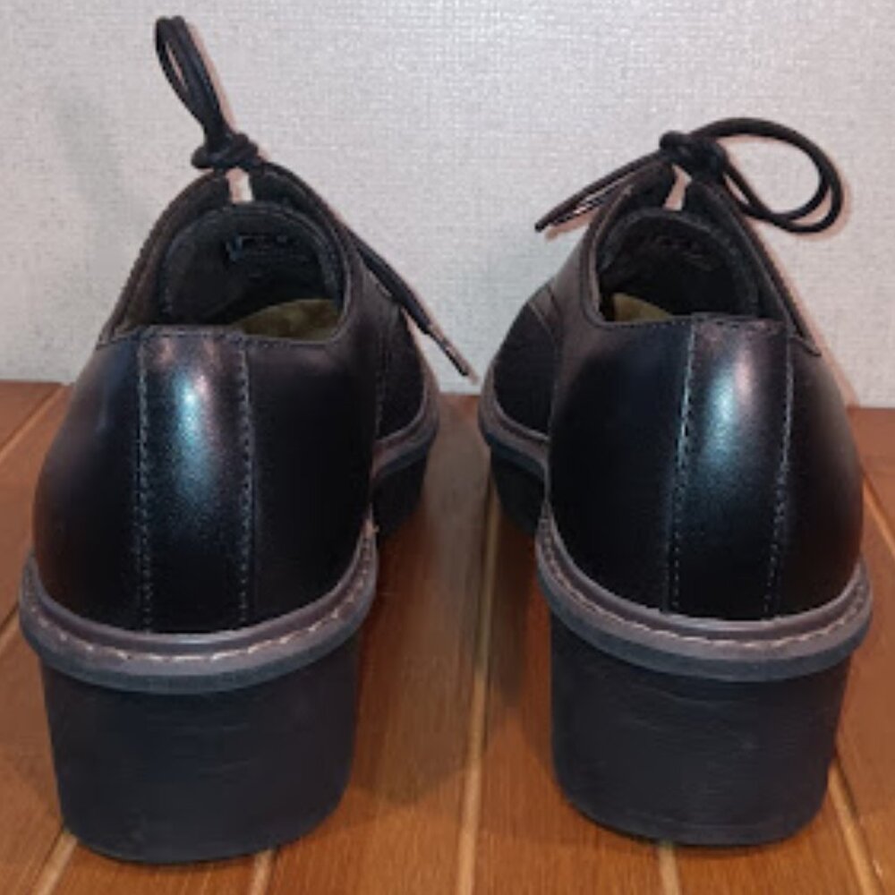 Clarks Collection Women 7.5 Plaid Fabric Oxford Wedge Platform Loafer Black NWT - Picture 4 of 10